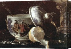 The Stirrup Cup Canvas Paintings - Still-Life with a Nautilus Cup [detail #1] by Willem Kalf